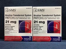 LOT of 2- GSMS Step 1 Nicotine Transdermal System Patches 14-21 mg Ex. 11/2026 