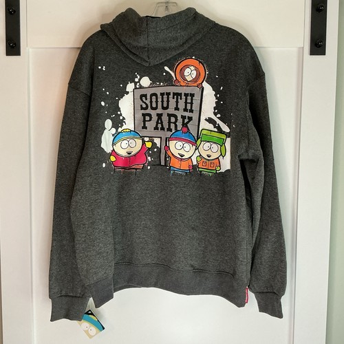 South Park X Members Only Gray Pullover Hoodie Sweatshirt Mens Sz Large NWT - Picture 2 of 6
