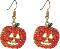 KüRbis Ohrringe, Strass Halloween LäChelndes Gesicht KüRbis Schmuck Baumeln Stud