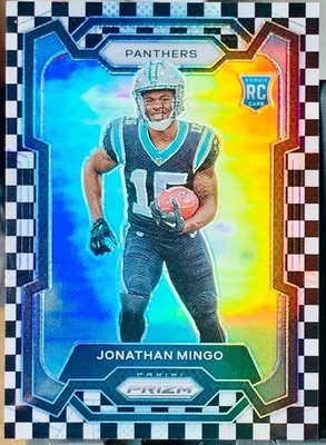 2023 Panini Prizm Jonathan Mingo RC Black White Checkered #312 Panthers