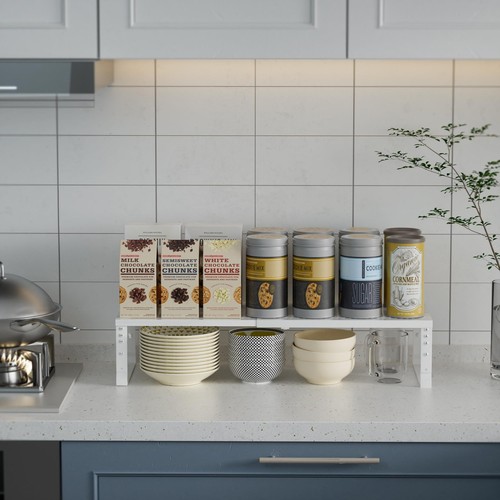 Expandable Spice Rack Kitchen Cabinet Shelf Organizer Stackable Storage Shelv... - Picture 2 of 6