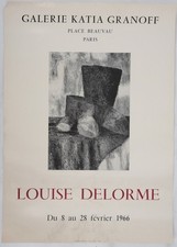[AFFICHE D'ART] L. DELORME : Composition en noir et blanc #Granoff#Paris, 1966