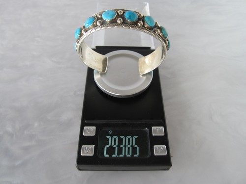 PULSERA BRAZALETE NAVAJO PLATA ESTERLINA GENUINA ALTA CALIDAD TURQUESA ANTIGUA S RIGGS - Imagen 4 de 14