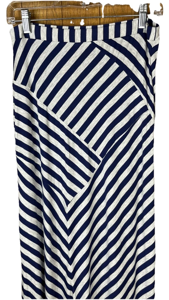 NUEVA Maxi Falda Design History (Talla M) Rayas Elástica Azul Gris Pull On $108 Foto 2 de 4