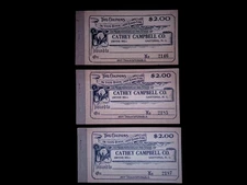 1930's Unused Employee Merchandise Coupon Books (3) | Cathey Campbell Co. NC