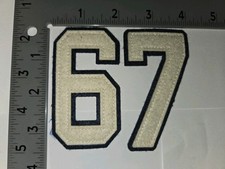 POLO RALPH LAUREN PATCHES BRAND NEW BLUE/OFF WHITE FELT "67" PATCH