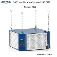 ALORAIR 360° Air Filtration System 1350CFM Hanging Dust Collector Air Purifier