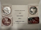 Mt. St. Helens Silver 3 one oz silver coins 1 oz bar .999 silver. Total of 4 oz