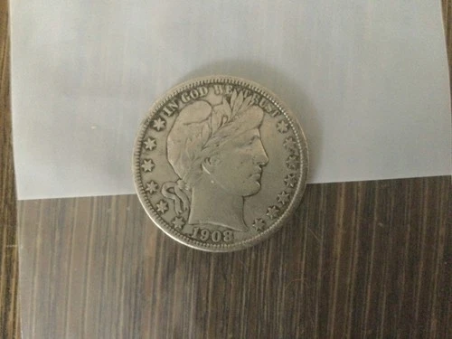 1908 D Barber Half Dollar  50c  Silver