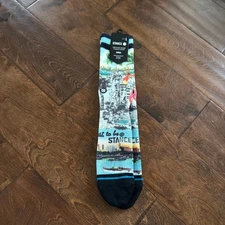 Stance Mens Large Mid Cushion Crew Height Socks Poly Blend Aloha Collection