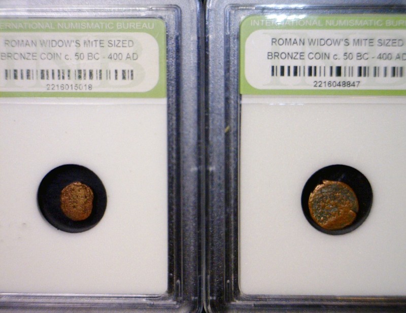 50 BC - 400 AD x 2 Pcs Ancient Widows Mite Sz. Roman Coins 2 Coin LOT NR AUCTION