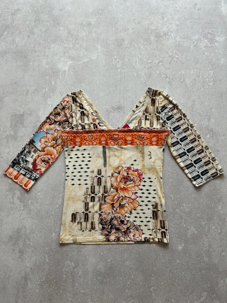 Top Save The Queen – Taille S, Fond Orange Corail, Imprimé Léopard, Soirée
