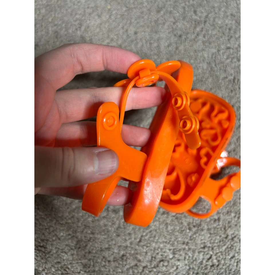 Sandalias de gelatina con flores naranja escalones talla 4 para niñas pequeñas Foto 3 de 4