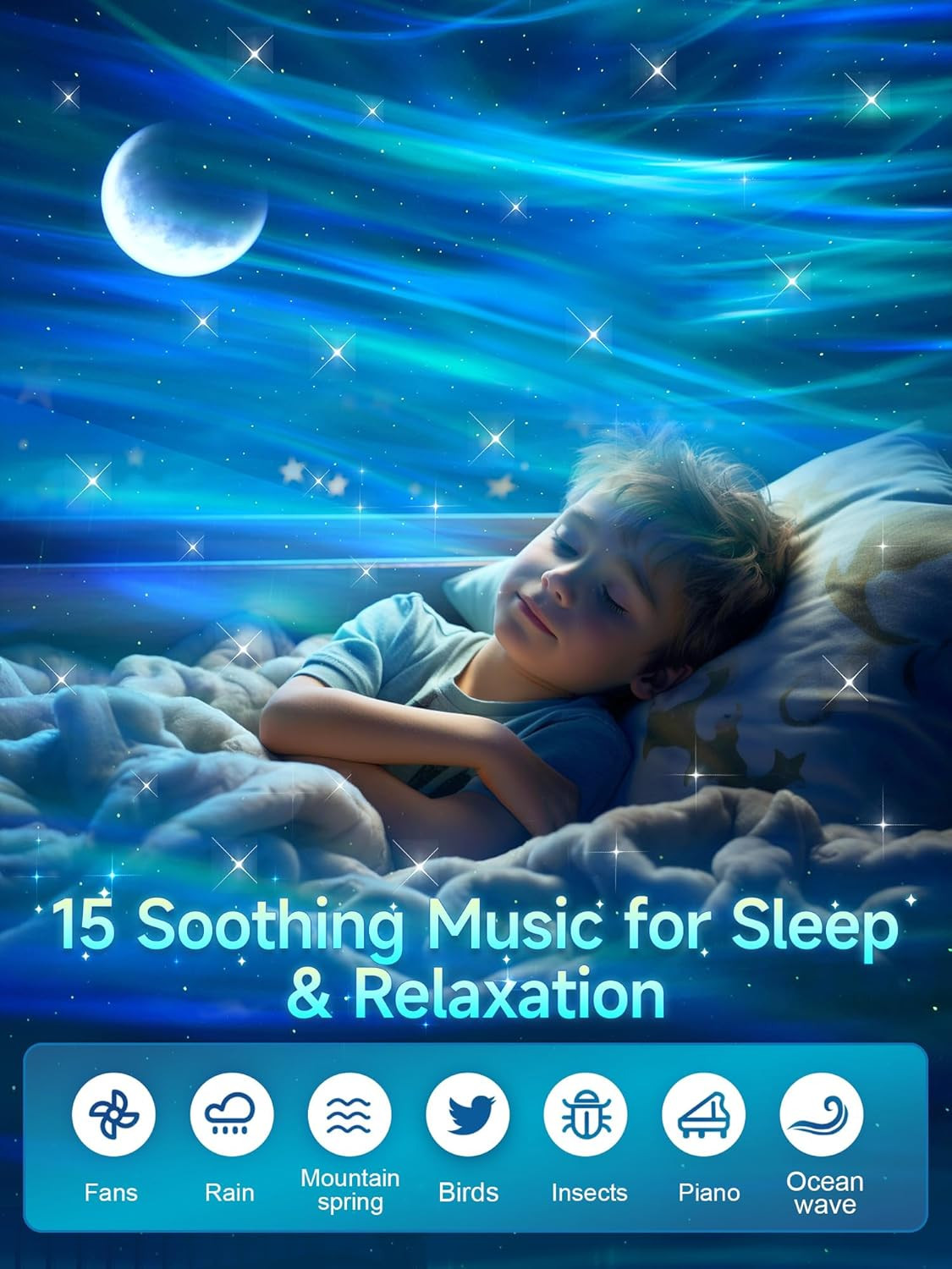 Christmas Gifts for Teens Boy Galaxy Projector for Bedroom, 21Colors Northern Li