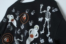 Rare 80s/90s USA-Made Wetpaint Bejeweled Halloween Sweatshirt - One Size / XL
