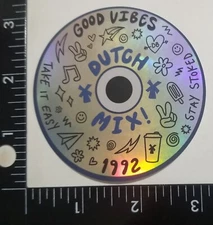 Dutch Bros Coffee Sticker Old School Rare Good Vibes Dutch Mix Holographic CD 67