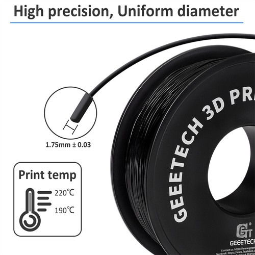 GEEETECH Filament TPU Black 1.75mm 1kg/roll Consumables For FDM 3D Printer US - Picture 7 of 12