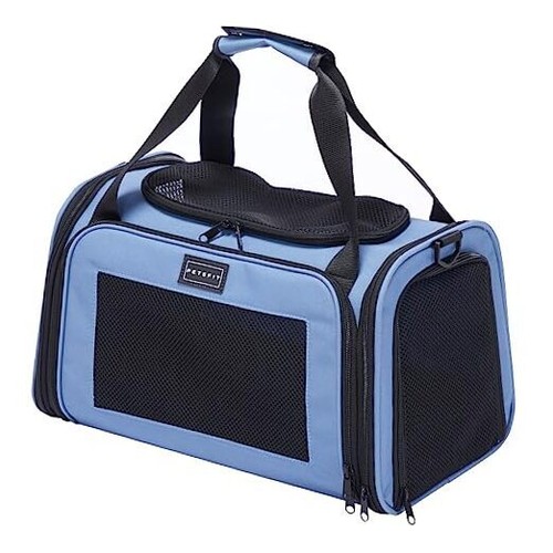 Pet Carrier, Dog Carrier Airline Approved, 17.0"L x 10.3"W x 10.3"H Blue