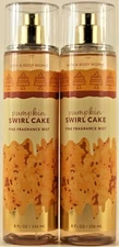 QTY 2 - Bath & Body Works PUMPKIN SWIRL CAKE Fine Fragrance Body Mist Spray 8Oz