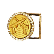 BELT BUCKLE GOLD TONE SIX-GUNS Fits 2" Belt.