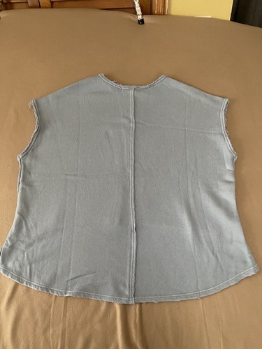 Free People WE THE FREE Blue Terry Cloth Drop Tail Muscle Tank, Medium NWOT - Picture 9 of 11