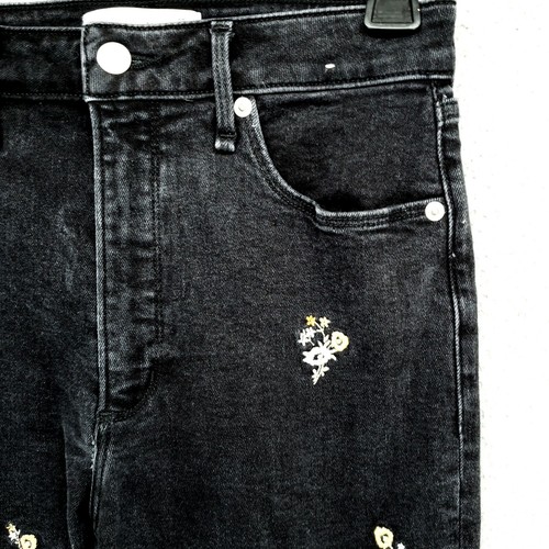 Abercrombie & Fitch Simone High Rise Ankle Jeans Womens 25 0 Floral Embroidered - Picture 10 of 23