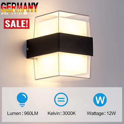 12W LED Wandlampe IP65 Warmweiß Außen Flurleuchte Wandleuchte Effektleuchte 12W LED Wandlampe IP65 Warmweiß Außen Flurleuchte Wandleuchte Effektleuchte