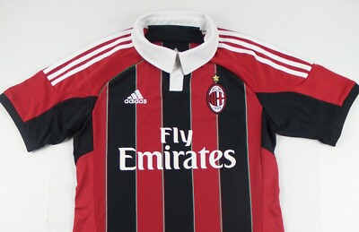 11年製adidas AC Milan Fly Emiratesレアunisex AC MILAN 2011-2012 TRAINING TOP JERSEY ADIDAS SHIRT M