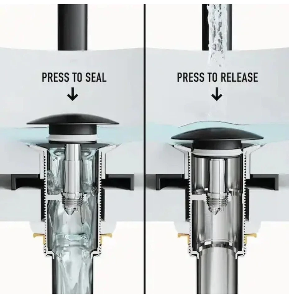 Anillo de montaje de drenaje emergente para fregadero de baño VIGO, negro mate VGO700MB NUEVO EN PAQUETE Foto 2 de 4