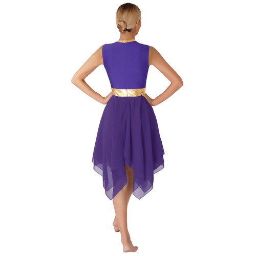 Womens Praise Dance Costume Irregular Hem Church Worship Dress Tunic Overlays - Picture 48 of 57