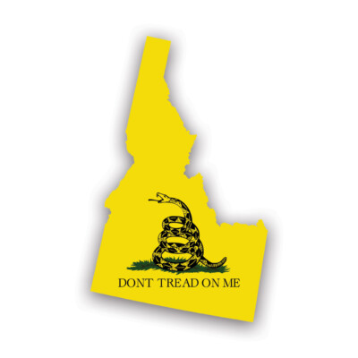 Idaho State Shaped Gadsden Flag Sticker Decal - Weatherproof - id don't tread