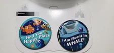 Disney Parks "Find Your Happy Place" and I am Fluent in WHALE!" Pin Set NEW!