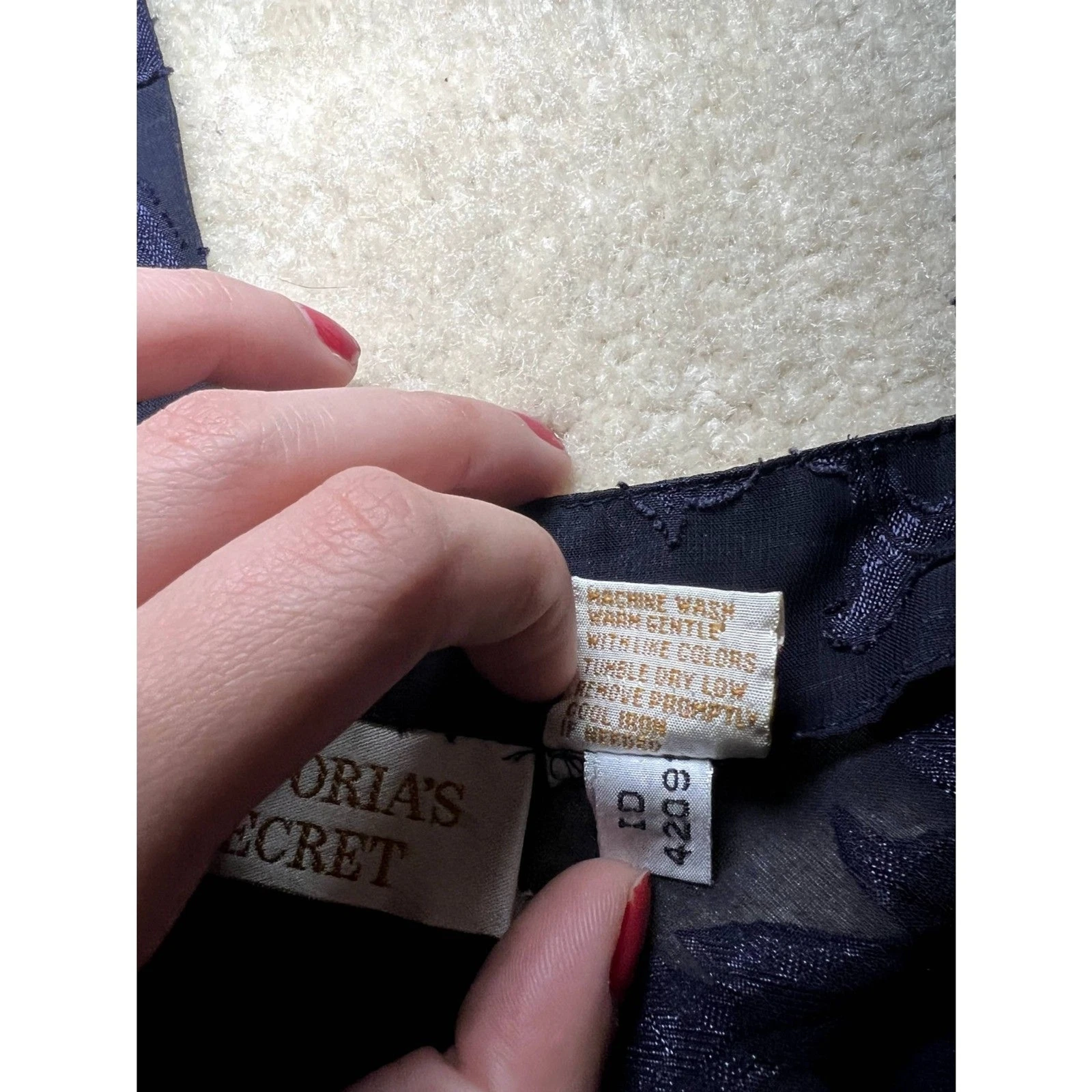 UNDERCOVER Camicia da notte viola vintage etichetta oro Victoria's Secret piccola