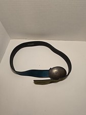 Vintage Rare Diesel Blue Leather Belt W Intricate Buckle Made In Italy