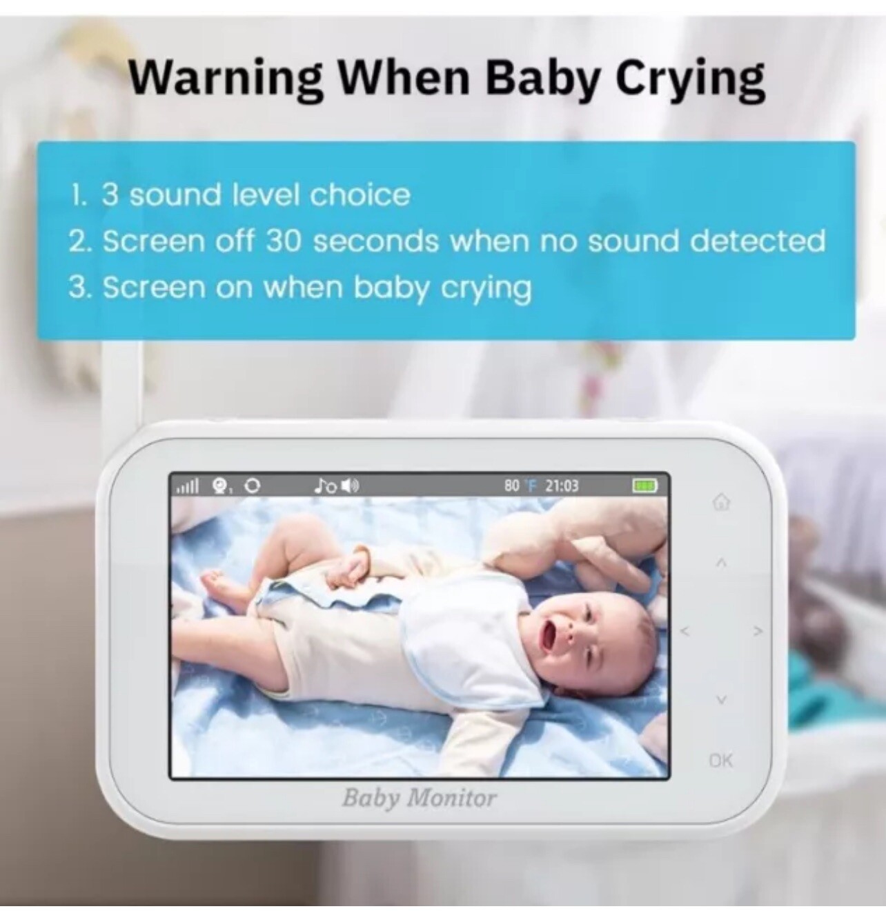 Baby Monitor, Video Baby Monitor with Camera Audio,Night Vision Video Baby Monit-image