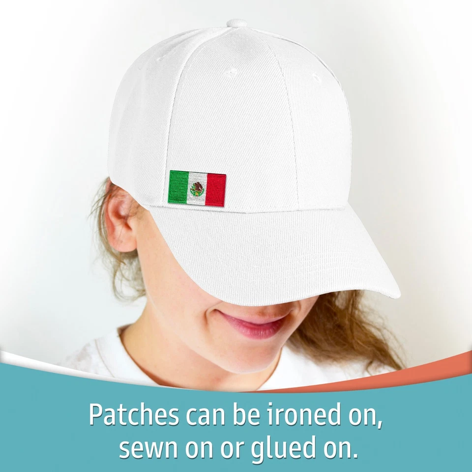 Parche de bandera mexicana pequeño (paquete de 5) bordado con apliques de hierro Foto 2 de 4