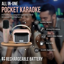 Pocket Karaoke-Microphone  Speaker Combo-Pink