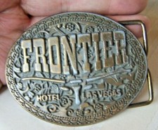 Frontier Hotel Casino Las Vegas Nevada Gambling Western Vintage Belt Buckle