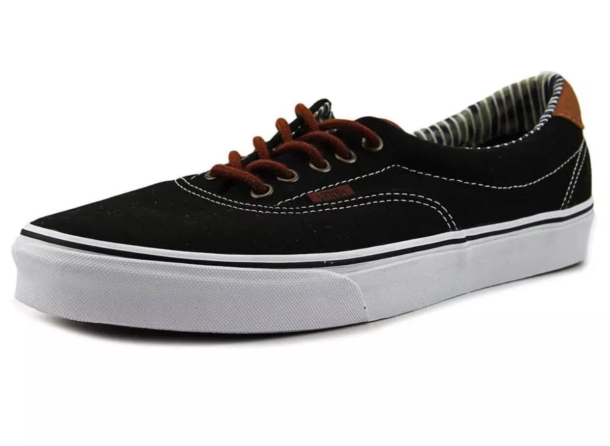 New Men s Vans Era 59 Black Canvas Skate Shoe Casual Round Toe US Mens Size 12