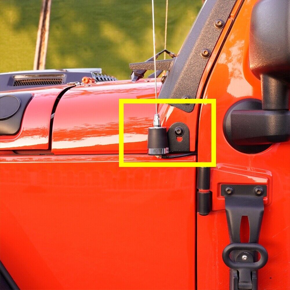 1x Near The Hood Side CB Antenna Mount Bracket Holder For Jeep Wrangler JL  JK TJ | eBay