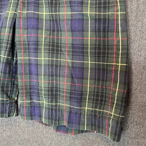 Polo Ralph Lauren Shorts Youth 8 Green Vintage Plaid Preppy Classic Chino - Picture 2 of 10