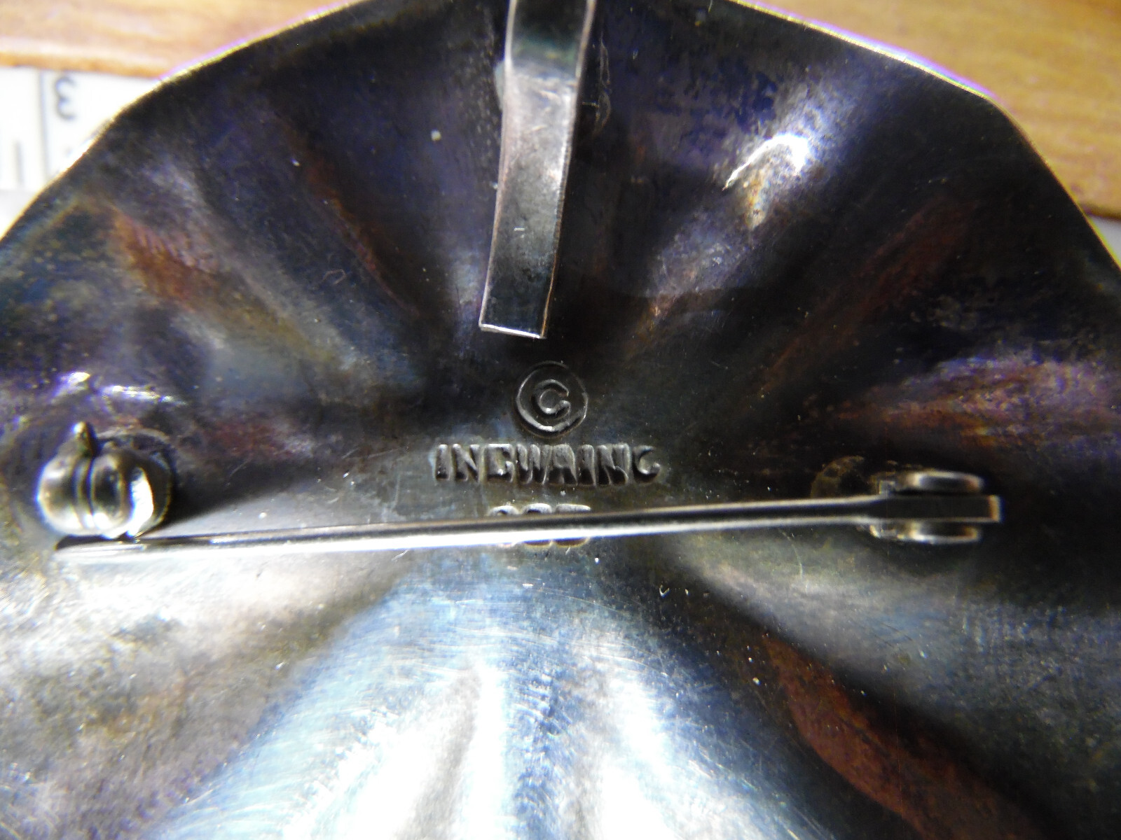 Large Solid Silver Brooch, Pin With Turquoise Sto… - image 7