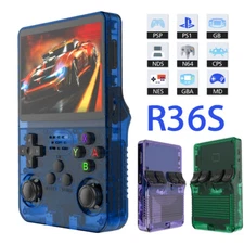 128GB,R36S Handheld Game Console 3.5 Inch IPS Screen,20000+ Games Video Games