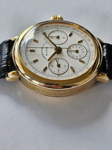 EBERHARD-REPLICA-REF. 36008-ARGENTO VERMEIL 0,925-CRONO-LEMANIA 1873-BOX-FIBBIA - Foto 10 di 24