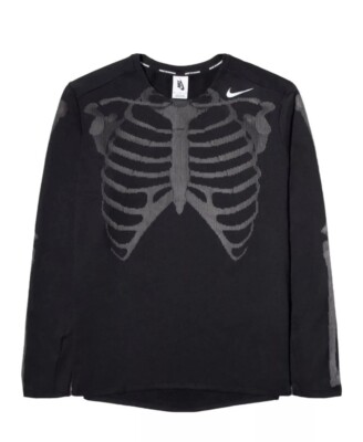 Nike Skeleton Long Sleeve Shirt Top Black 3M Reflect Halloween Air
