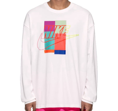 Nike X Atmos Air Max 2 Men 's White L/Sleeve T-Shirt Y2K (CI3200) Sz S Rare New
