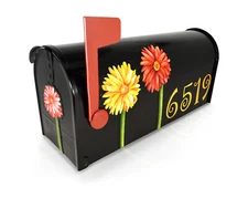 Mailbox Magnet Partial Cover Gerbera Daisies Set of 3 w/4 Address Numbers