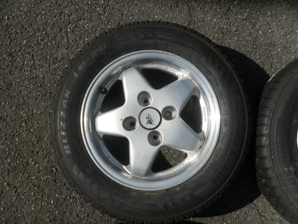 5,5x13 ET30 POSTERT ORIGINAL ALUFELGEN LK 4x100, 165/70 R13 Winterreifen 7mm - Bild 2 von 4