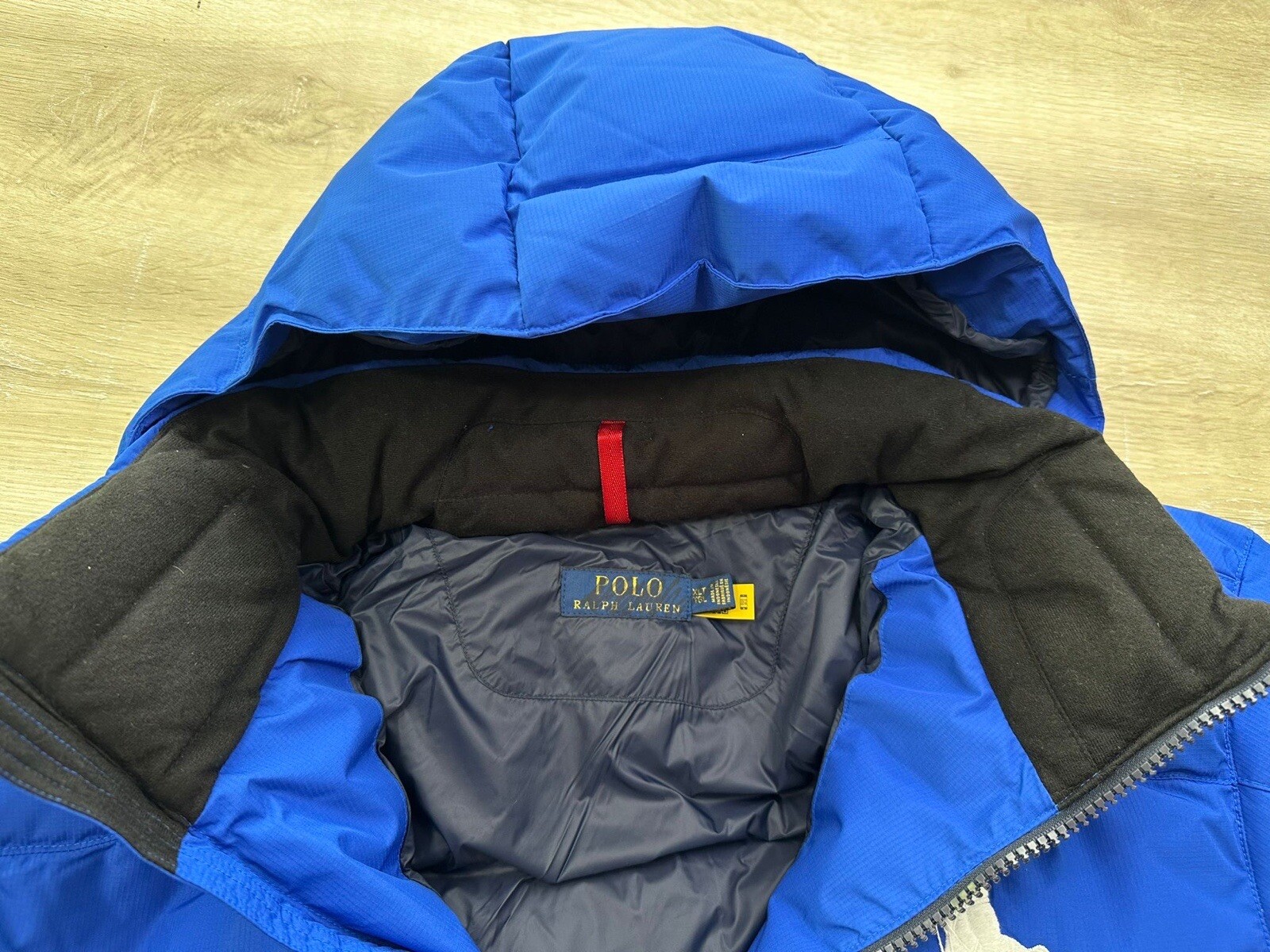 Polo Ralph Lauren uomo B&T giacca cappotto blu royal 1XB grande pony con cappuccio puffer