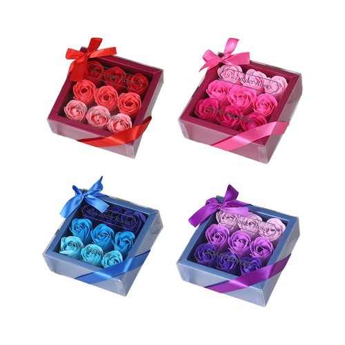 18 Savons Parfumés En Forme De Fleur De Rose - Coffret Cadeau - Parfum Léger Aux Huiles Essentielles - Pour Salle De Bain, Cadeau Saint-Valentin, Mariage